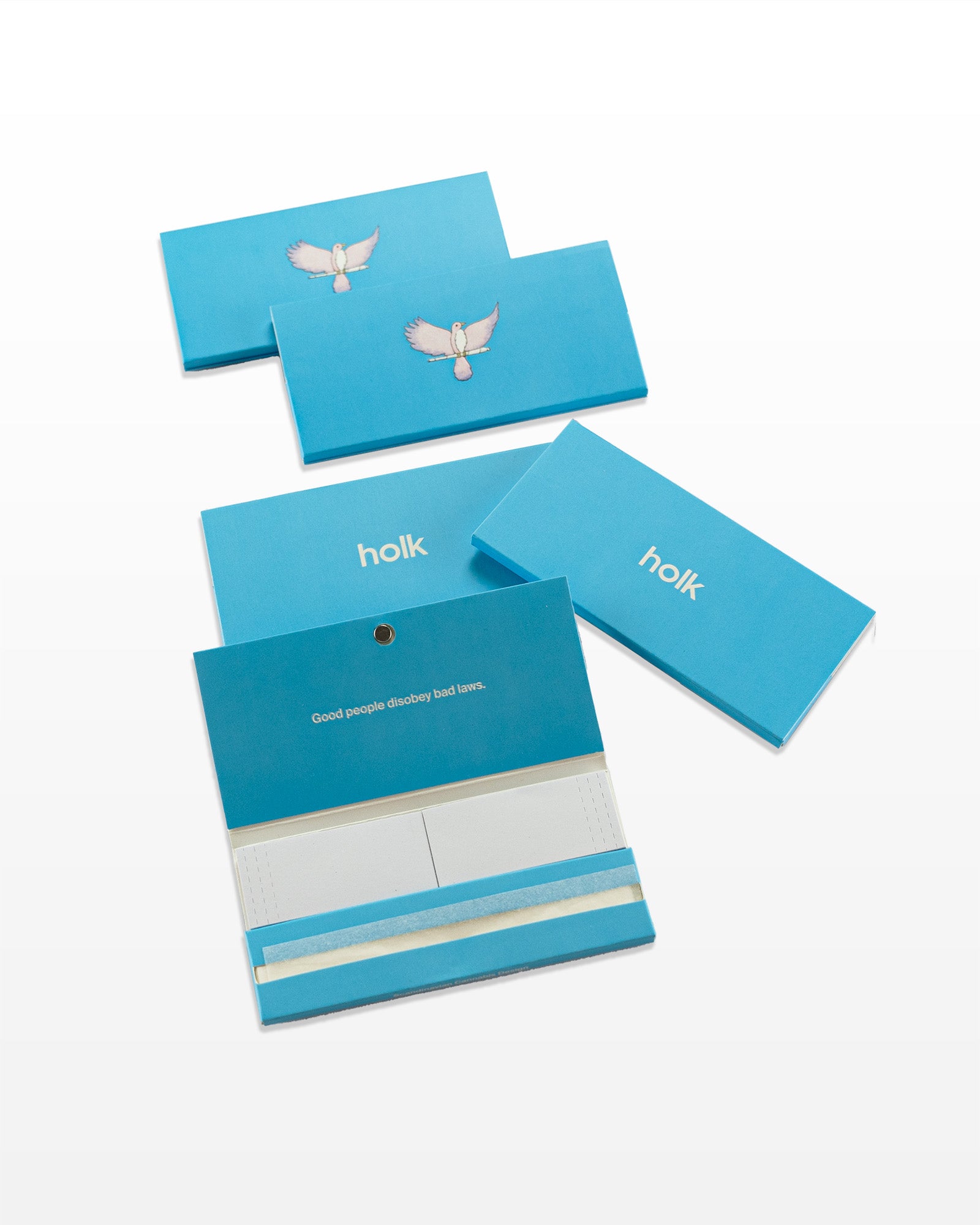 Set of five blue holk papers